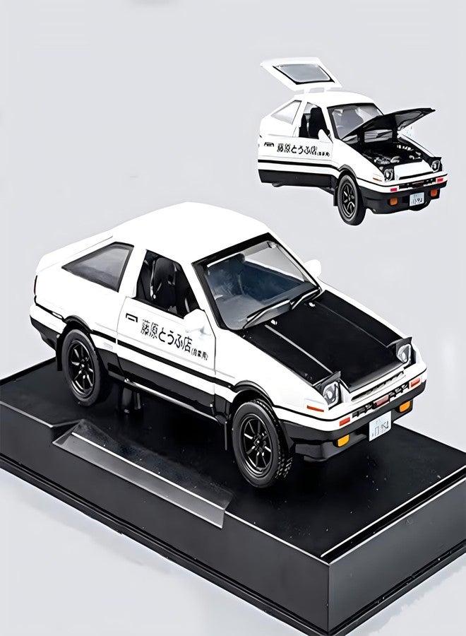 Mzexoma سيارة Mzexoma Initial D Trueno AE86 المصنوعة من سبيكة معدنية مصبوبة، ألعاب سيارات رياضية للأطفال والكبار، سيارات ألعاب تعمل بالسحب للخلف (أسود - النوع A) - Image 1